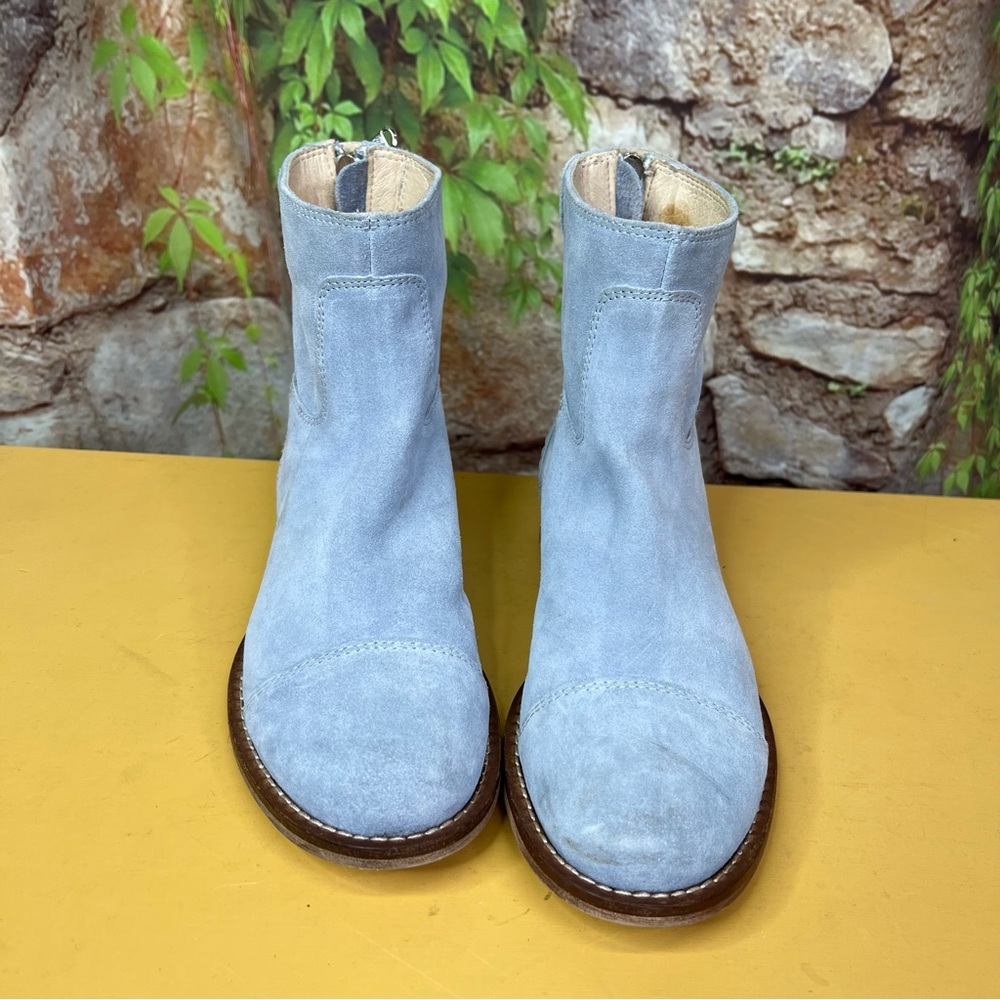 ILSE JACOBSEN Cloudy Blue Suede Leather Back Zip Ankle Boots, 37 - Picture 7 of 16